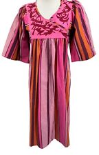 Vestido de Colección Años 70 Josefa Diseno Mujer Mexicano Rosa Naranja Bordado Caftán Rosa segunda mano  Embacar hacia Argentina