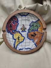 Bandeja de cenizas de cerámica de terracota italiana Oceanus Globe terracota geografía segunda mano  Embacar hacia Argentina