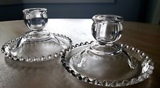 VINTAGE Crystal Imperial Glass Candlewick Pair Candleholders Candlestick for sale  Shipping to South Africa