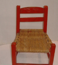 Cadeira Infantil Madeira Palha, Assento Rush Vintage Escada Traseira Foto Prop Boneca Exibição comprar usado  Enviando para Brazil