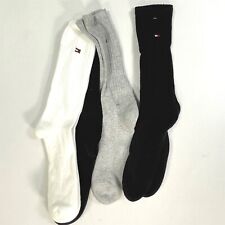 Tommy Hilfiger 4 pares de calcetines crew para hombre 7/12 elásticos acolchados negros/grises/blancos, usado segunda mano  Embacar hacia Argentina