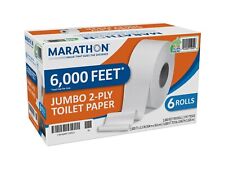 Papel higiênico Marathon Jumbo Roll 2 camadas, cofre séptico (1000 pés/rolo, 4 rolos) comprar usado  Enviando para Brazil