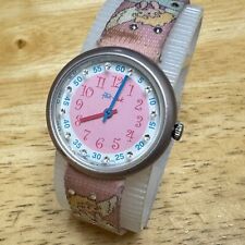 Relógio de quartzo suíço Flik Flak Swatch feminino infantil rosa estojo de alumínio nova bateria, usado comprar usado  Enviando para Brazil