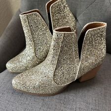 Botas de tornozelo femininas brilhantes glitter dourado sem classificação tamanho 7,5 comprar usado  Enviando para Brazil