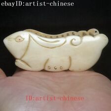 Linda estátua de coelho esculpida à mão chinesa L 9 cm presente decoração gaiola de críquete comprar usado  Enviando para Brazil