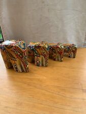 Wooden elephants decorated for sale  CLECKHEATON