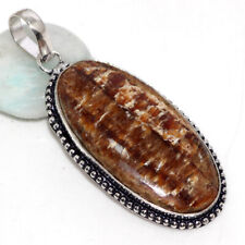 Used, Aragonite 925 Silver Plated Gemstone Handmade Pendant 2.4" Exquisite Jewelry GW for sale  Shipping to South Africa