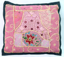 Vintage Bonito Rosa Color Almohada Cubierta Banjara Trabajo Decorative. i17-265 segunda mano  Embacar hacia Mexico