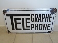 plaque emaillee ancienne TELEGRAPHE TELEPHONE radio TSF  d'occasion  La Chapelle-Saint-Luc