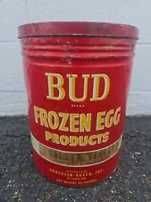 Vtg Prohibition Anheuser-Busch Bud 30 Lb Frozen Egg Products Tin - Golden Select for sale  Shipping to South Africa