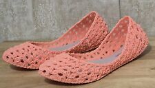 Sapatos Melissa Campana balé gelatina plana borracha crochê padrão coral/rosa tamanho 8 comprar usado  Enviando para Brazil