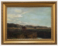 Used, Framed Late 19th Century Oil - Peat Collecting with Horse & Cart for sale  Shipping to South Africa