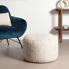 Round boucle pouffe for sale  Shipping to Ireland