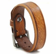 MEN/ Women Vintage Brown Genuine Leather Wristband/ Leather Bracelet 7"-8.5", used for sale  Shipping to South Africa