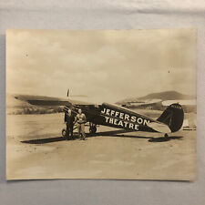 Vintage Airplane Plane Photo Photograph Print Jefferson Theatre Aircraft for sale  Shipping to South Africa