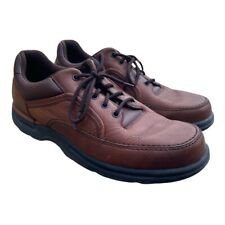 Rockport Mens Eureka Sneakers Brown Leather Low Top Moc Toe Lace Up 11.5, used for sale  Shipping to South Africa