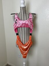 Used, DC Comics Birds Of Prey Women XL Harley Quinn Pink & Orange Swimsuit One Piece for sale  Shipping to South Africa