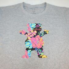 GRIZZLY GRIPTAPE SKATE SKATEBOARD FLOWER BEAR TEE T SHIRT Mens XL Gray  for sale  Shipping to South Africa