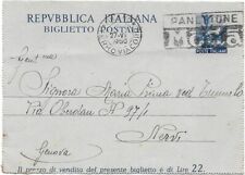Biglietto postale l.20 usato  Italia