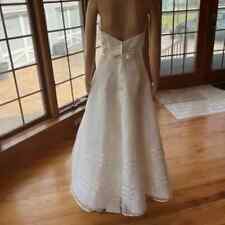 Vestido de noiva David's branco organza comprimento chá sem alças tamanho 10 comprar usado  Enviando para Brazil