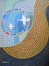 Kim WHANKI 金焕基 grande pintura abstrata sul-coreana americana 김ovp��기 mosaico 23 x 31" comprar usado  Enviando para Brazil