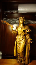 ANTIQUE LARGE 36" WOODEN HAND CARVED CATHOLIC PATRON SAINT ST APOLLONIA STATUE, used for sale  Shipping to Canada