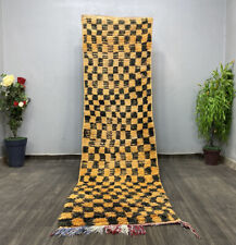 Tapete de corredor quadriculado 3x10 geométrico tradicional marroquino feito à mão comprar usado  Enviando para Brazil