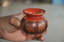 Vintage Madera Negro y Rojo Hecho a Mano Olla Forma Polvo Cajas segunda mano  Embacar hacia Argentina