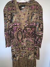 Antigo POSITIVE INFLUENCE 2 Pçs Vestido Flapper e Jaqueta Oversized Paisley Botão Dourado comprar usado  Enviando para Brazil