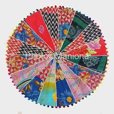 Usado, Roundies Pom-Pom indio/estera de yoga/colgante de pared/alfombra de puerta/redondas Kantha/patchwork segunda mano  Embacar hacia Argentina