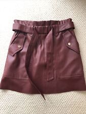 zara red leather skirt for sale  CHELMSFORD