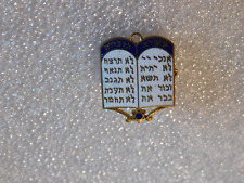 Broche Vintage Esmaltado Mosaico Hebraico Dez Mandamentos Tablets Estrela de Davi comprar usado  Enviando para Brazil