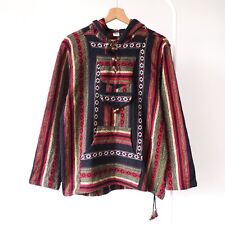 Używany, Made in Nepal kolorowa anorak kurtka z kapturem tkana aztecka rodzima S (p34) na sprzedaż  PL