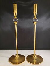 VALERIO ALBARELLO Set of 2 CANDLE HOLDERS 9.5"h GEP USA  SWAROVSKI CRYSTAL, used for sale  Shipping to South Africa