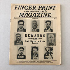 1925 Finger Print and Identification Magazine Police Law Enforcement October for sale  Shipping to South Africa
