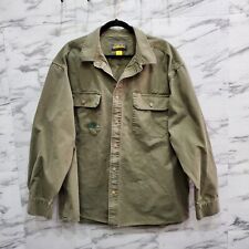 Cabelas Mens Shirt Size XL Army Green Button Up Heavy Pockets Workwear, used for sale  Shipping to South Africa