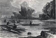 Usado, Seal Hunting por Kayak Inuit esquimó, grande impressão de gravura antiga da década de 1860 comprar usado  Enviando para Brazil