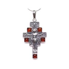 Crucifix pendant amber for sale  Wadsworth