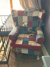 Patchwork wingback armchair for sale  CHORLEY