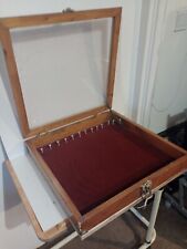 Used, large wooden display case with clear plastic lid ideal for fairs or bootsales for sale  Shipping to South Africa