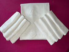 Service de table ancien coton granité brodé nappe 160 x 160 et 8 serviettes mono comprar usado  Enviando para Brazil