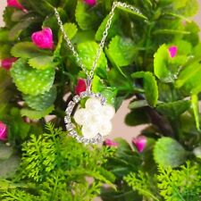 Colar pingente feminino prata rosa cristal flor comprar usado  Enviando para Brazil