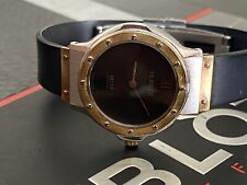 HUBLOT MDM Classic Ref# 1280.2 mostrador preto quartzo 2 tons 18k e aço comprar usado  Enviando para Brazil