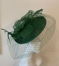 Verde Esmeralda Chapéu Casquete/fascinator hatinator Com Véu Tiara Casamento, usado comprar usado  Enviando para Brazil