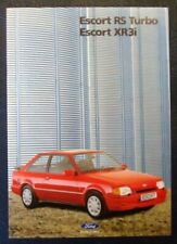 Folheto de vendas de carros Ford Escort RS TURBO & ESCORT XR3i outubro de 1989 TEXTO ITALIANO, usado comprar usado  Enviando para Brazil