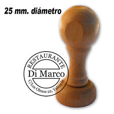 Sello Caucho de Madera personalizado, Redondo 25 mm, ideal Empresas Autonomos comprar usado  Enviando para Brazil