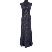 NIGHTWAY Evening Gown Lace Sequin Navy Blue S for sale  Shipping to South Africa