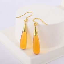 Natural Citrine 925 Sterling Silver Dangle Long Drop Handmade Earrings For Women for sale  Shipping to South Africa