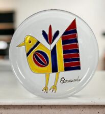 Cerasarda Itália 'Le Pavoncelle' Pássaro Amarelo Estilizado Placa de Pavão Feito à Mão BOM comprar usado  Enviando para Brazil
