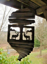Vintage Wooden Hanging Spiral Wind Spinner w/Deer Porch/Garden-17 1/2" X 9 1/2" for sale  Shipping to South Africa
